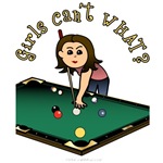 Girl Playing Billiards