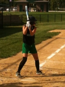 photo girl playing softball