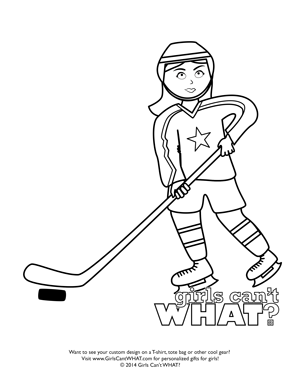 hockey girl coloring page