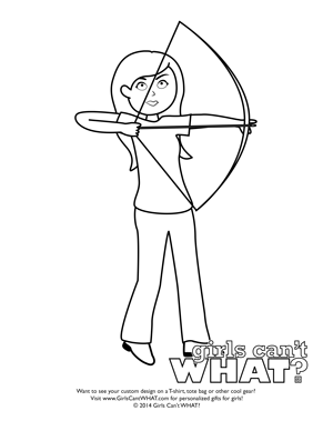 archery girl coloring page