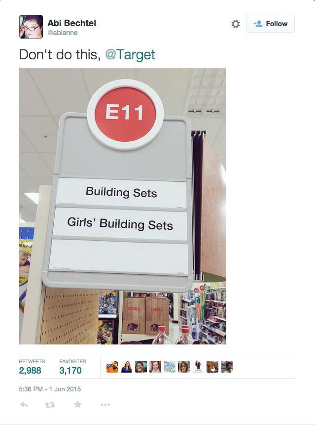 Target stops gendering toys